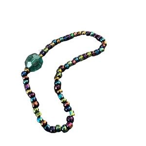 Handmade Blue Beaded Stretch Bracelet